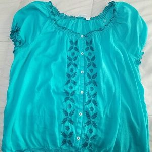 Aqua Blue Blouse